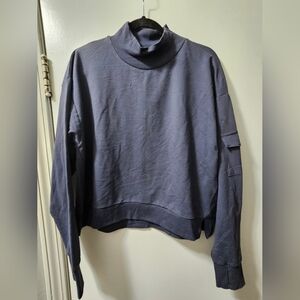 NWT XL Blue Mock Neck Sweatshirt